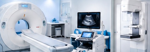 Tomógrafo, ultrasonido y mamógrafo